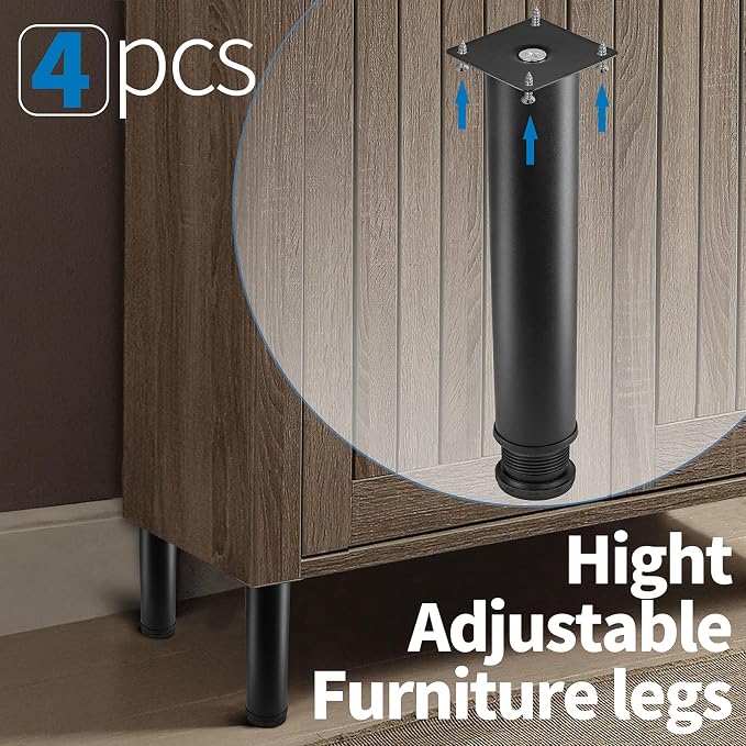 10 Inch Metal Furniture Legs Stainless Steel Adjustable Legs Black Metal Legs - Image 5