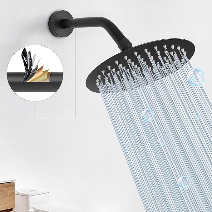 HarJue Shower Arm with Flange and Teflon Tape, Wall Mounted Shower Pipe 304 - Image 5