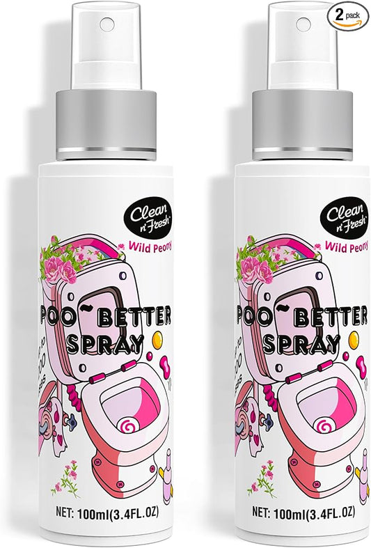 Clean-n-Fresh Toilet Spray, Wild Peony Scent, Bathroom Odor Eliminator & Air by Clean-n-Fresh