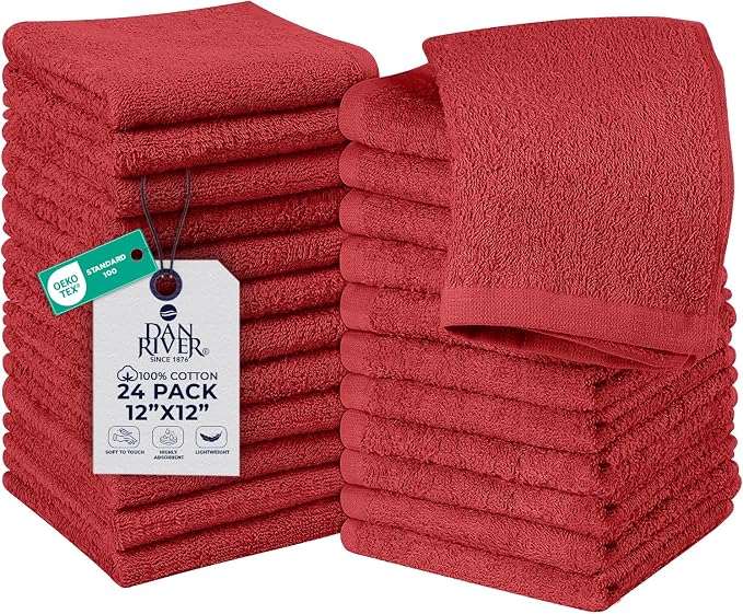 DAN RIVER 24 Pack Wash Cloths for Showering by DanRiver