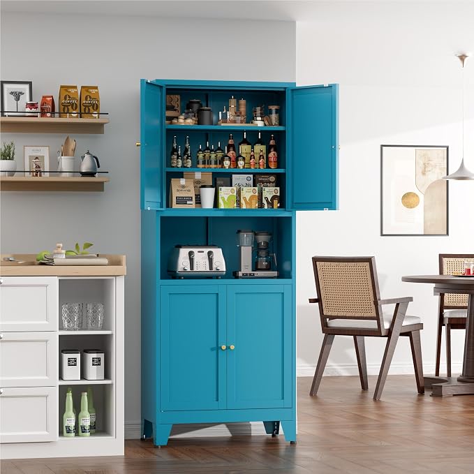 COFaR 69" Tall Modern Kitchen Pantry, Metal Storage Cabinet - Image 2