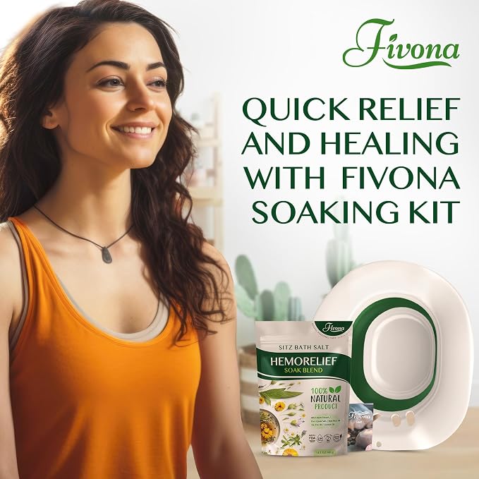 Fivona 2-in-1 Sitz Bath Soak Kit Over The Toilet Seat - Image 6
