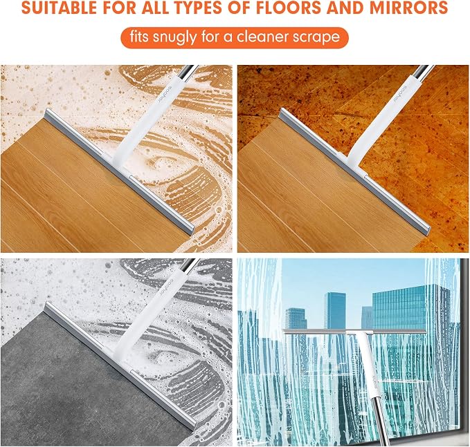 JOYBOS Rubber Floor Squeegee for Smooth Surface Concrete Floor, Tile Floor - Image 7