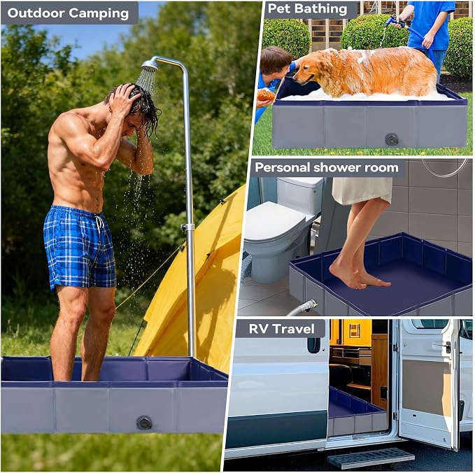 Upgraded Portable Shower Pan, Foldable Camping Shower Base - Image 6