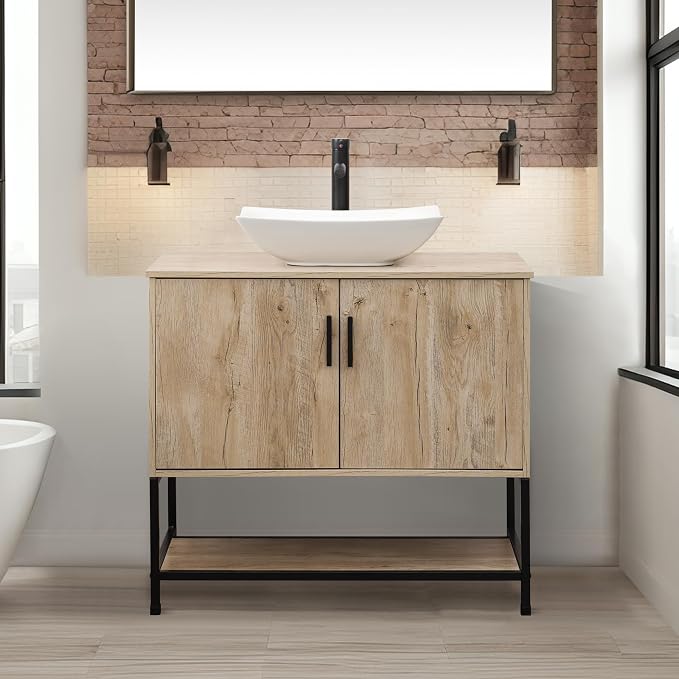 UEV Rustic Oak 36" Bathroom Vanity by YourHomeExcellentVendor