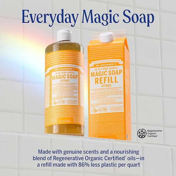 Dr. Bronner's Pure-Castile Magic Soap Liquid, Made - Image 3