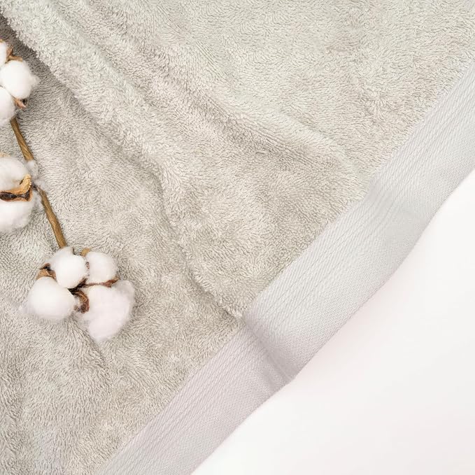 100% Cotton Washcloths Set 13” x 13” | Silver Towels | Set of 6 Ultra Soft and by Weidemans