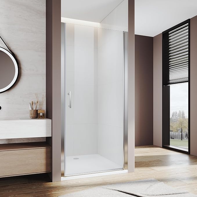Glass Shower Door 35.5-37" W x 72 in. H, Pivot Shower Door by Ucalafee