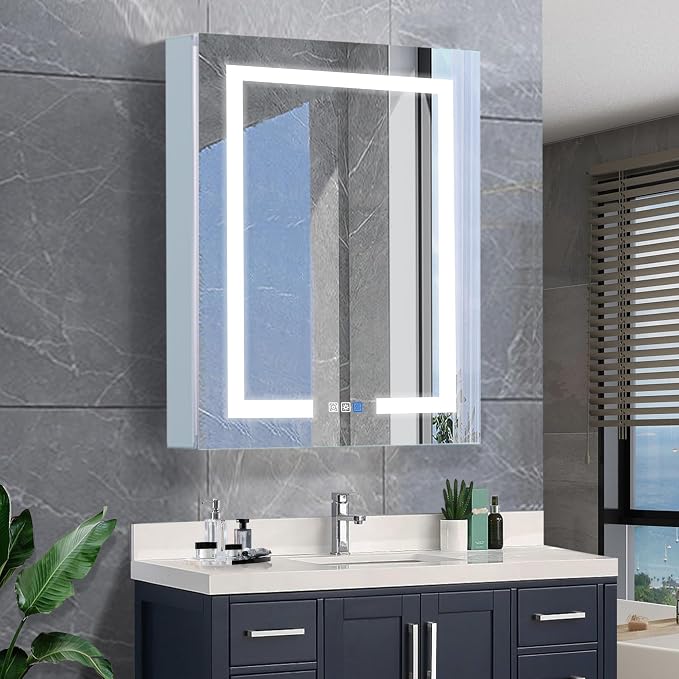 GroGro LED Lighted Bathroom Medicine Cabinet by GroGro