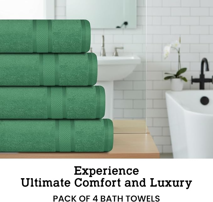 Casa Lino Green Bath Towels Set of 4 - Image 3