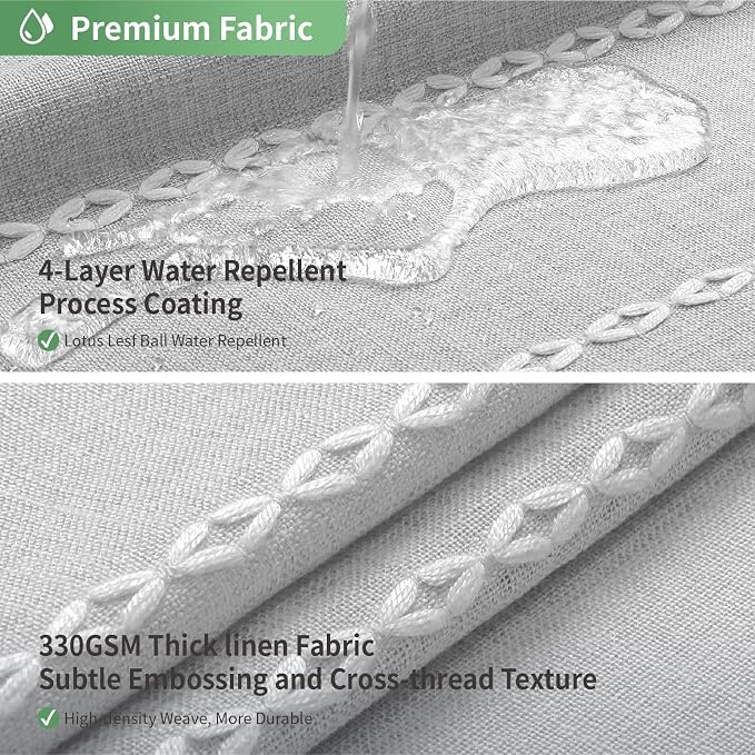 No Hook Long Shower Curtain Set - Image 3