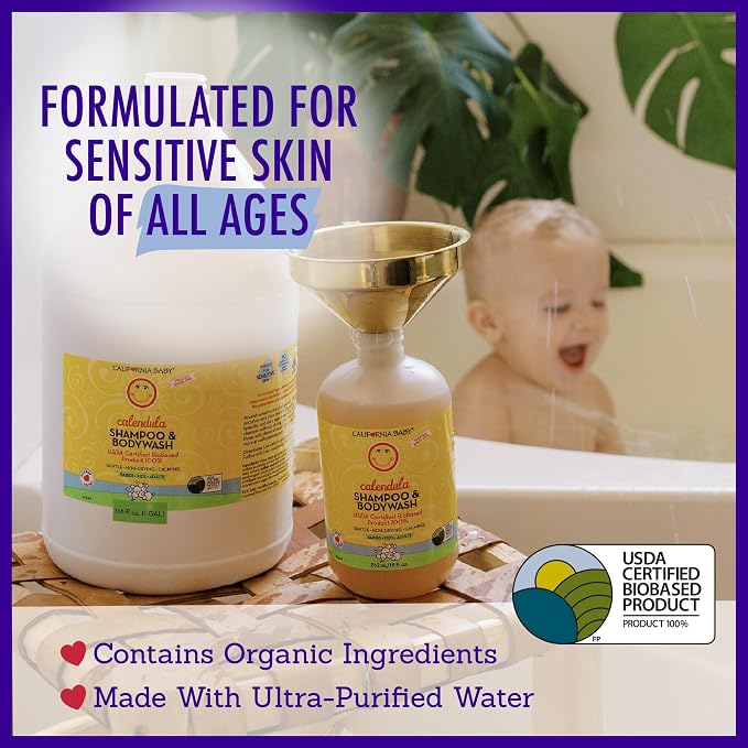 California Baby Calendula Baby Shampoo + Baby Wash | 100% Plant-Based | - Image 5