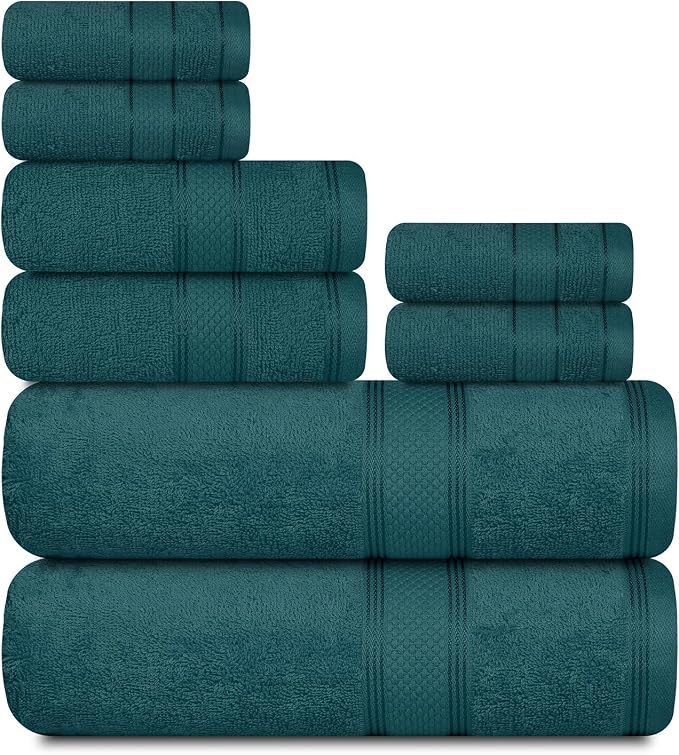 Casa Lino Bath Towel Set of 8 by CASALINO
