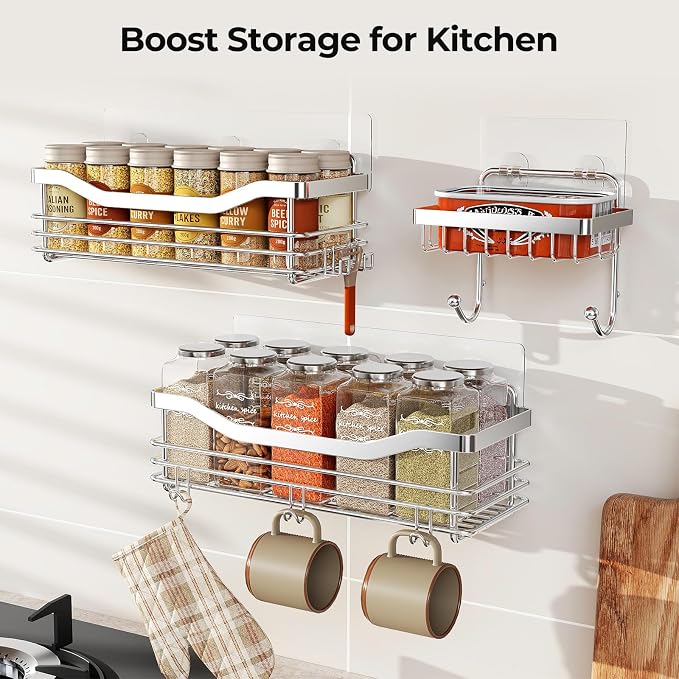 Orimade Shower Caddy Basket Shelf, No Drilling Wall Mounted Rustproof Stainless - Image 5