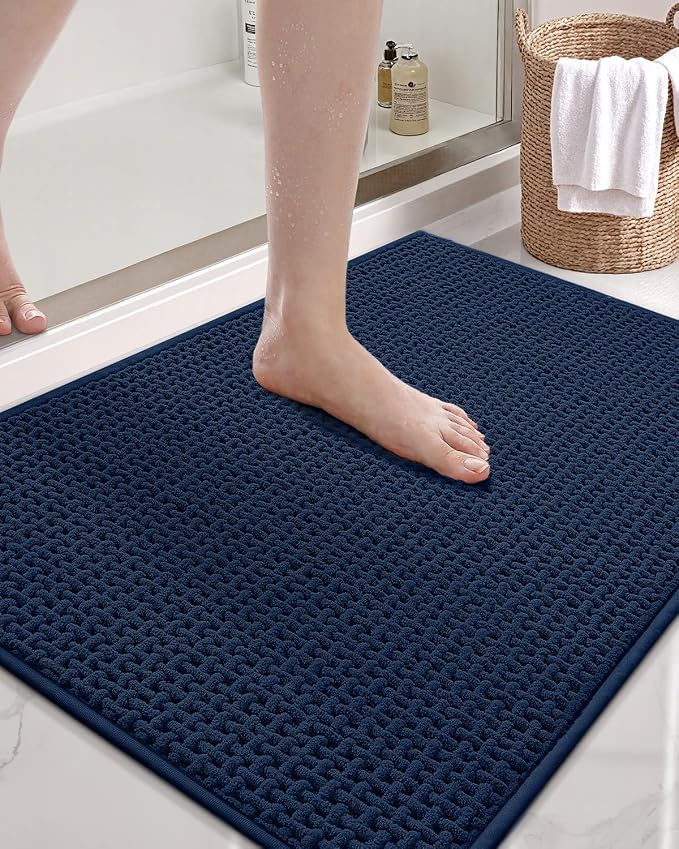 Color&Geometry Rubber Backed Waffle Bath Mat Non Slip Machine Washable Bathroom by COLORG