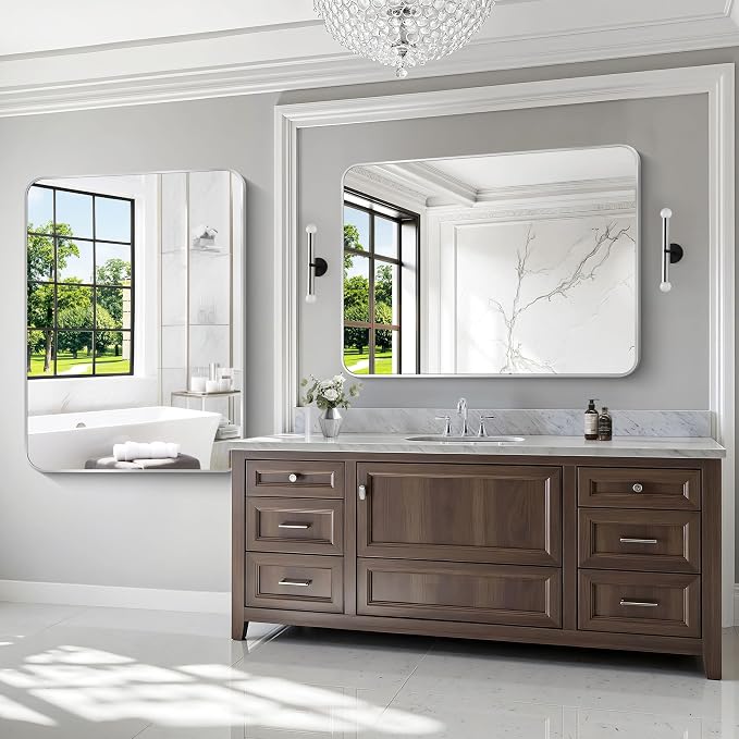 Silver Bathroom Mirror, 36x48 inch Wall Mirror - Image 3