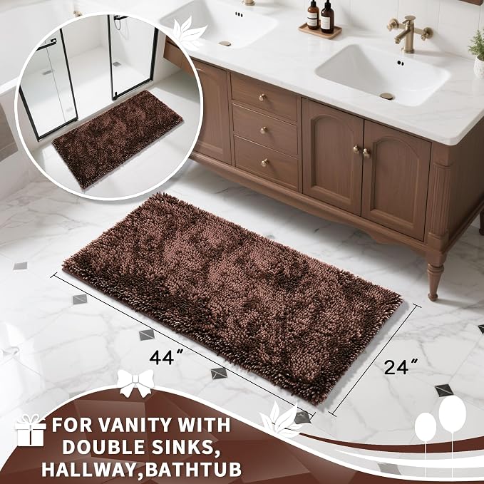 Yimobra Long Bathroom Rug Non Slip 44x24 Inch, Extra Thick Soft Absorbent - Image 2