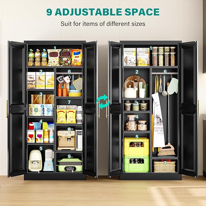 SISESOL 71" Tall Storage Cabinet - Image 6