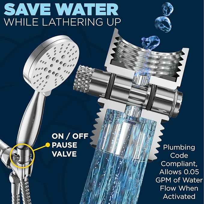 HammerHead Showers® Solid Metal 3-Spray Handheld Shower Head - Image 3