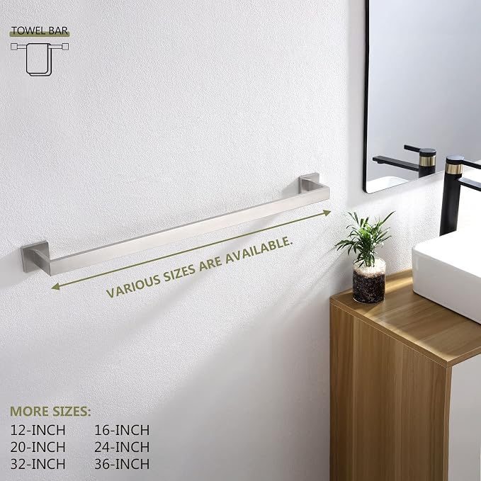 KOKOSIRI 32-Inch Single Towel Bar, Bathroom Kitchen Towel Holder, Wall Mounted - Image 5