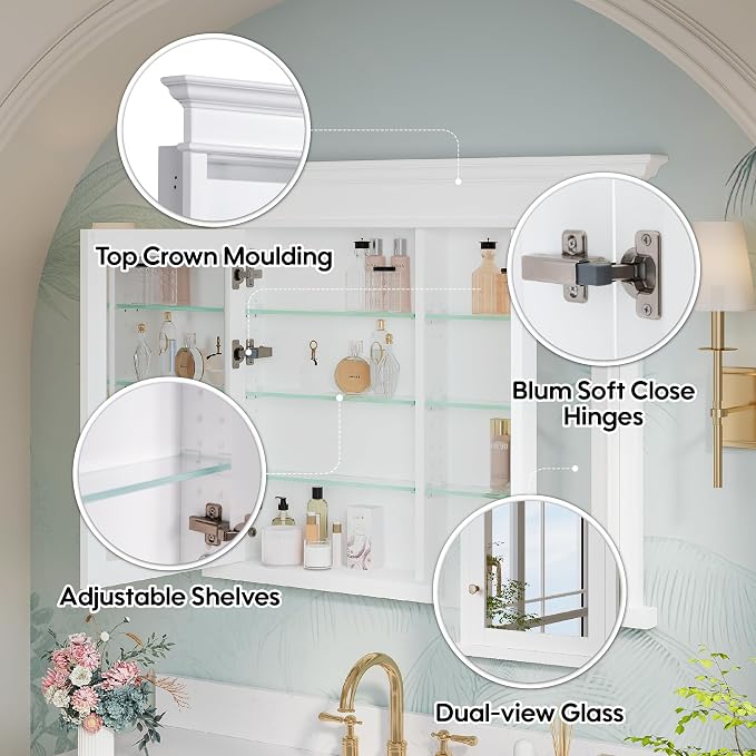 WELLFOR40 x 32" Bathroom Medicine Cabinet - Image 8