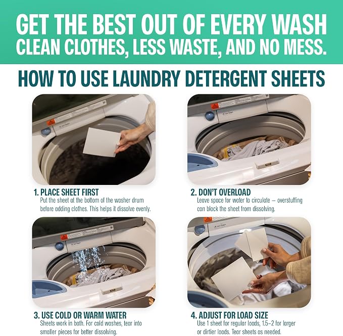 Sudstainables Laundry Detergent Sheets 60 Loads – Dissolvable Laundry Sheet - Image 6