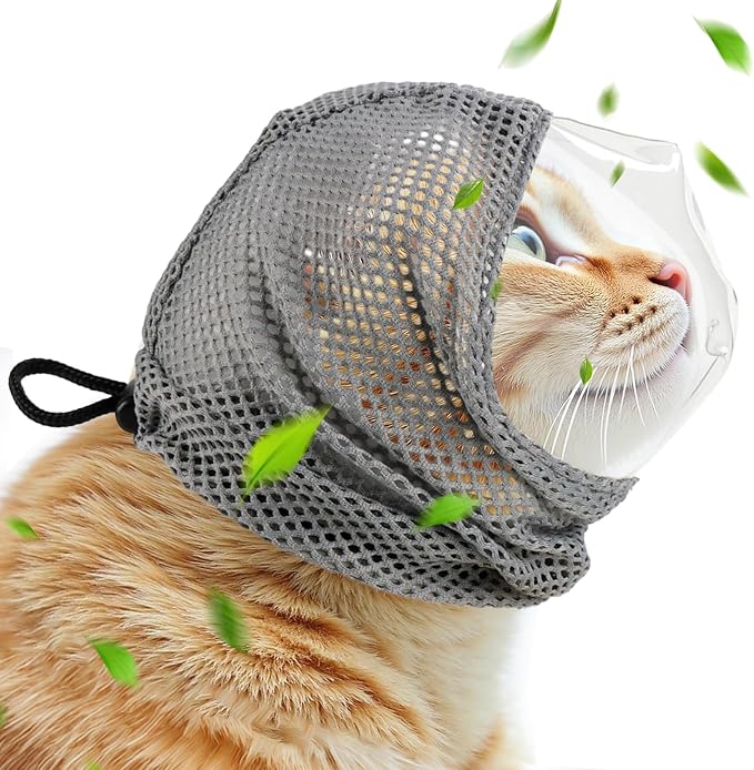 Adjustable Cat Muzzle for Grooming and Biting Prevention, Breathable TPU by Unknown