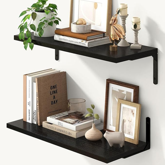 Fun Memories Deep Floating Shelves, 24W x 8D Floating Shelves Set of 2 by FunMemories