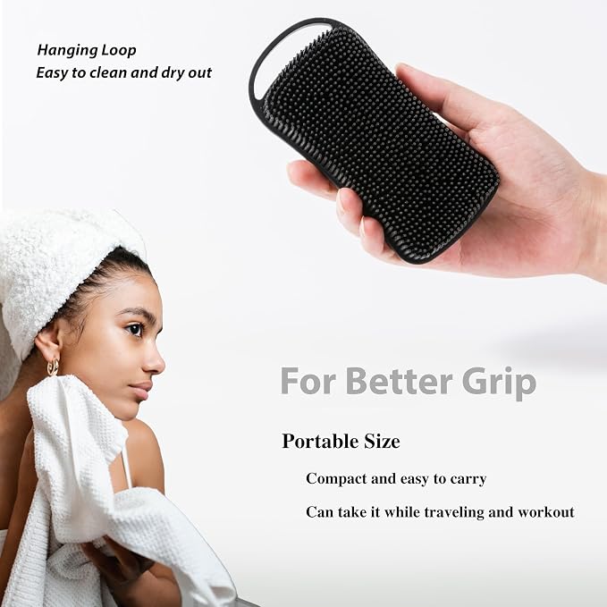 2 PC Silicone Body Scrubber, 2 in 1 Exfoliating Shower Bath Scrubber, Soft - Image 5
