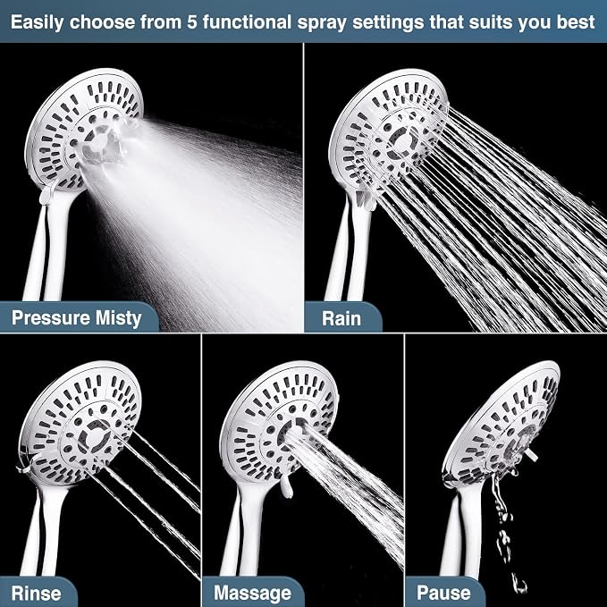 BRIGHT SHOWERS Rain Shower Head Combo - Image 3