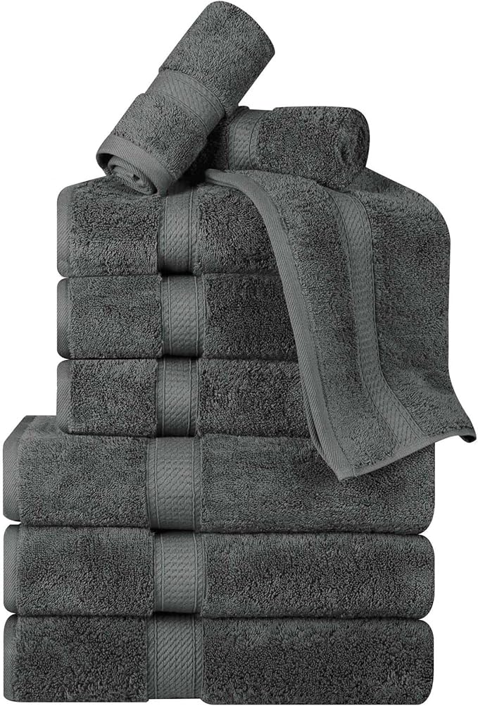 BNM Egyptian Cotton Heavyweight Towels, 800 GSM, Face/ Washcloths, Hand Towels by Blue+Nile+Mills