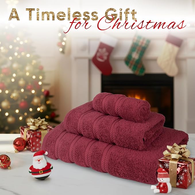American Soft Linen Premium 3 Piece Towel Set, 1 Bath Towel 1 Hand Towel 1 - Image 2