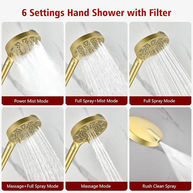 SUMERAIN Brushed Gold Shower System - Image 6