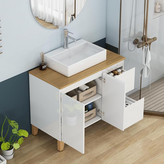 36-Inch Bathroom Vanity with Ceramic Sink Combo, Freestanding Bathroom Vanities - Image 5