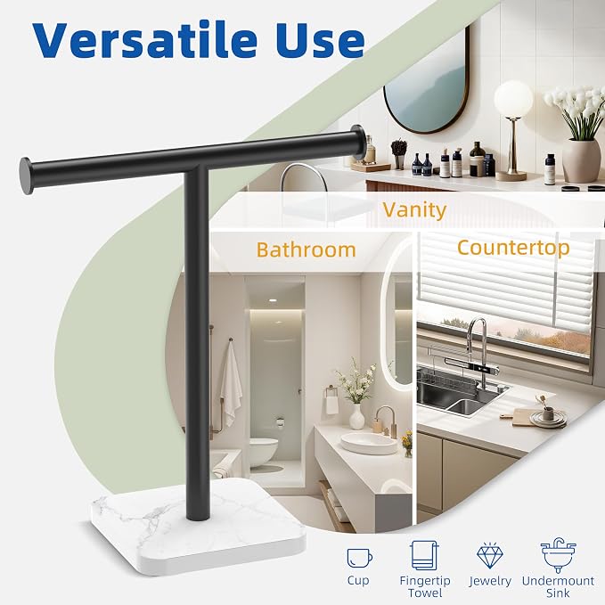 RUACQ Hand Towel Holder, T-Shape Free Standing Hand Towel Holder Stand - Image 6
