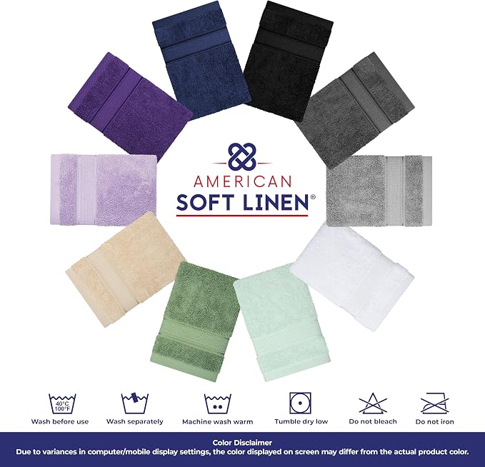 American Soft Linen Salem 100% Cotton Turkish 4 Piece Hand Towels - Image 8