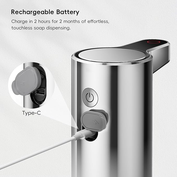 EKO Aroma 9 fl oz Automatic Liquid Soap Dispenser, Rechargeable & - Image 4