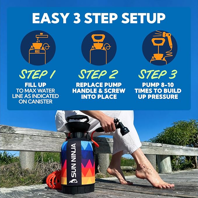 SUN NINJA Portable Shower, Camping Shower - Image 6
