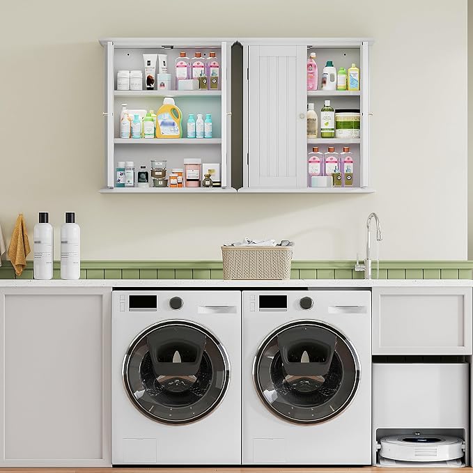 ChooChoo Bathroom Wall Cabinet, Over The Toilet Space Saver Storage Cabinet - Image 7