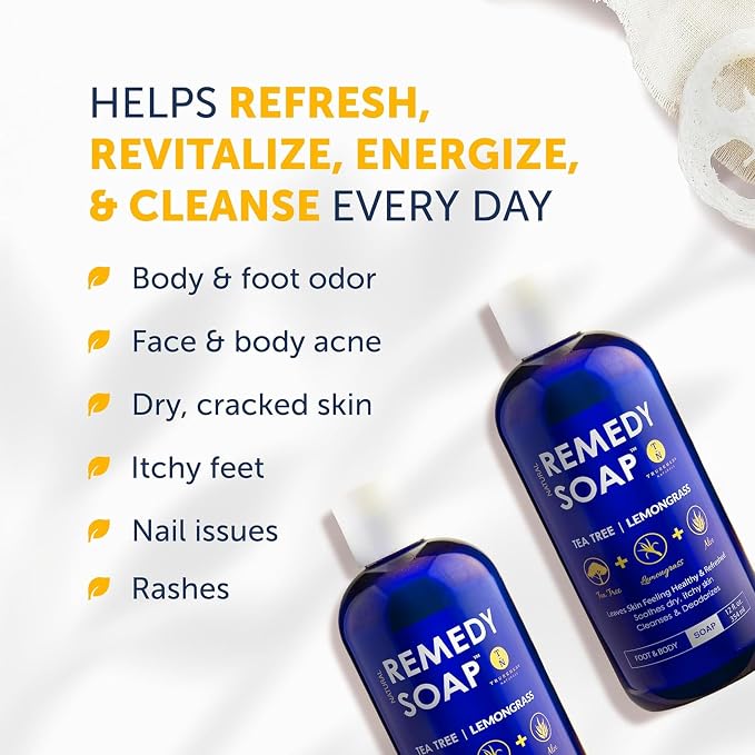 Truremedy Naturals Tea Tree Oil & Lemongrass Body Wash – 12 oz Natural - Image 2