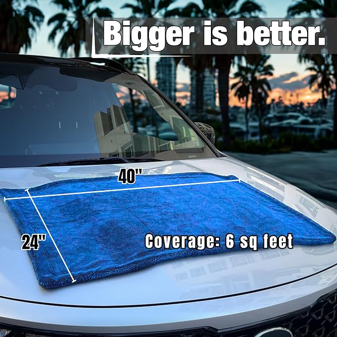 XL Car Drying Towel, 1300 GSM Professional Car Towel - Image 7