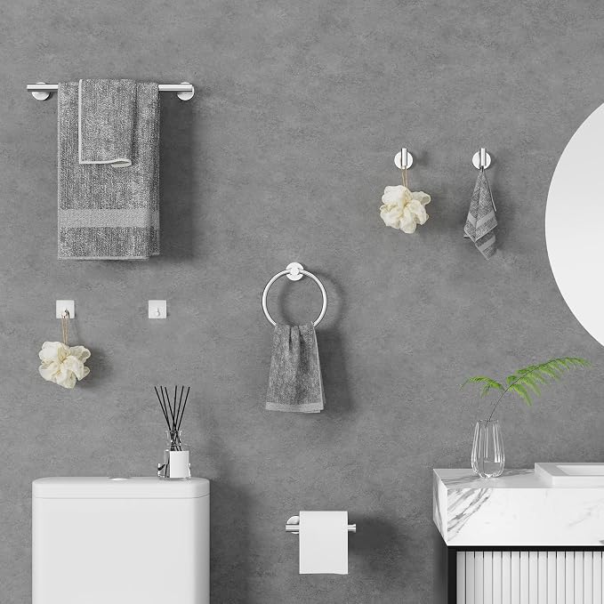 14-Piece Bathroom Hardware Set, Brushed Nickel Stainless Steel, Wall-Mounted - Image 5