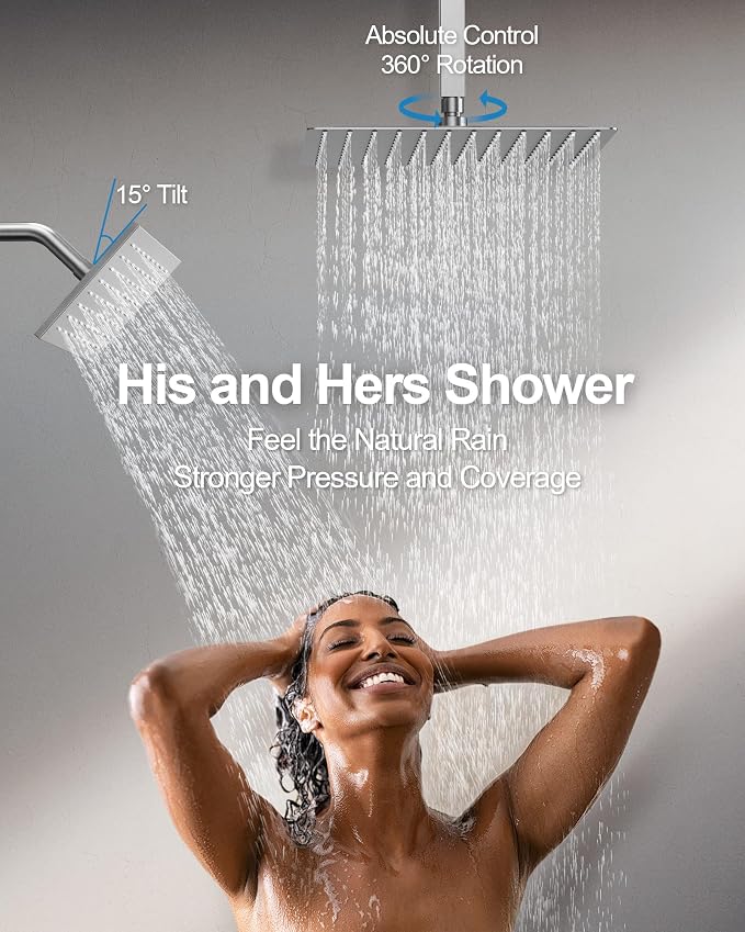Thermostatic Shower System, Dual Rainfall Shower Heads - Image 6