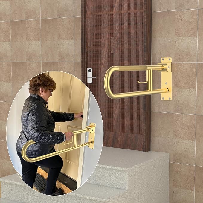 Toilet Grab Bar 30.3 Inch, YuanDe Flip Up Grab Bar - Image 3