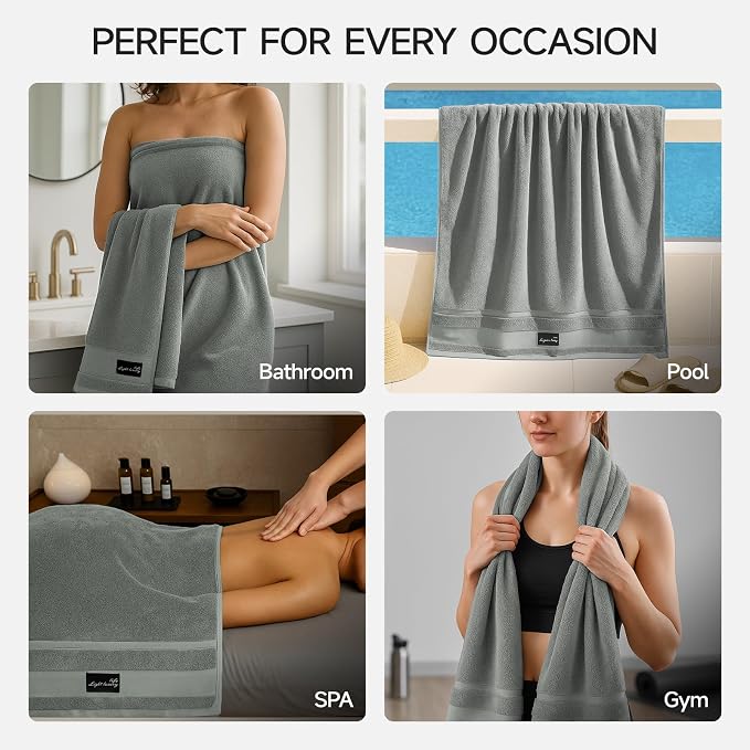 REDKISS Large Bath Towels Set 2 Piece, 100% Cotton, 31x63 in, Heavyweight 760GSM - Image 8