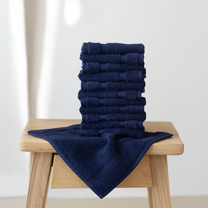 SALBAKOS 100% Turkish Cotton Washcloth Set of 12 13x13 inch | Heirloom Quality - Image 2