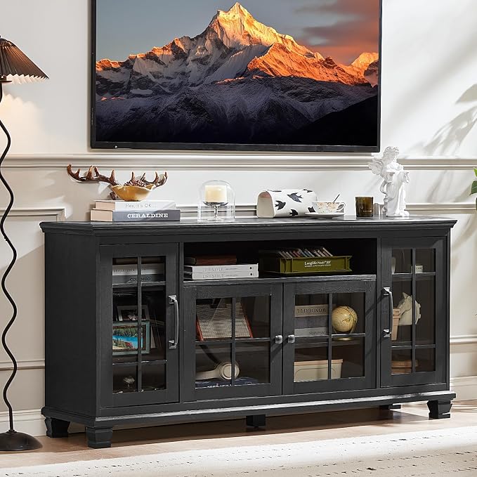 Large Black Sideboard Buffet Cabinet - Image 5