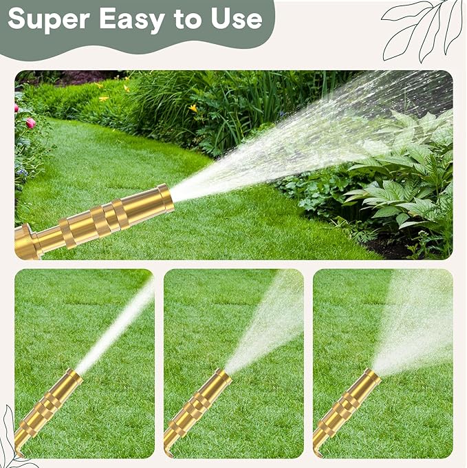 Twinkle Star Heavy-Duty Brass Adjustable Twist Hose Nozzle, High Pressure Hose - Image 5