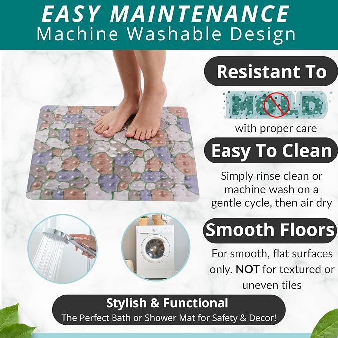 ENKOSI Square Shower Mat 21x21 inch - Image 4