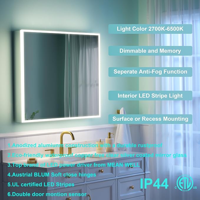 WELLFOR 30" X 30" Medicine Cabinet - Image 4